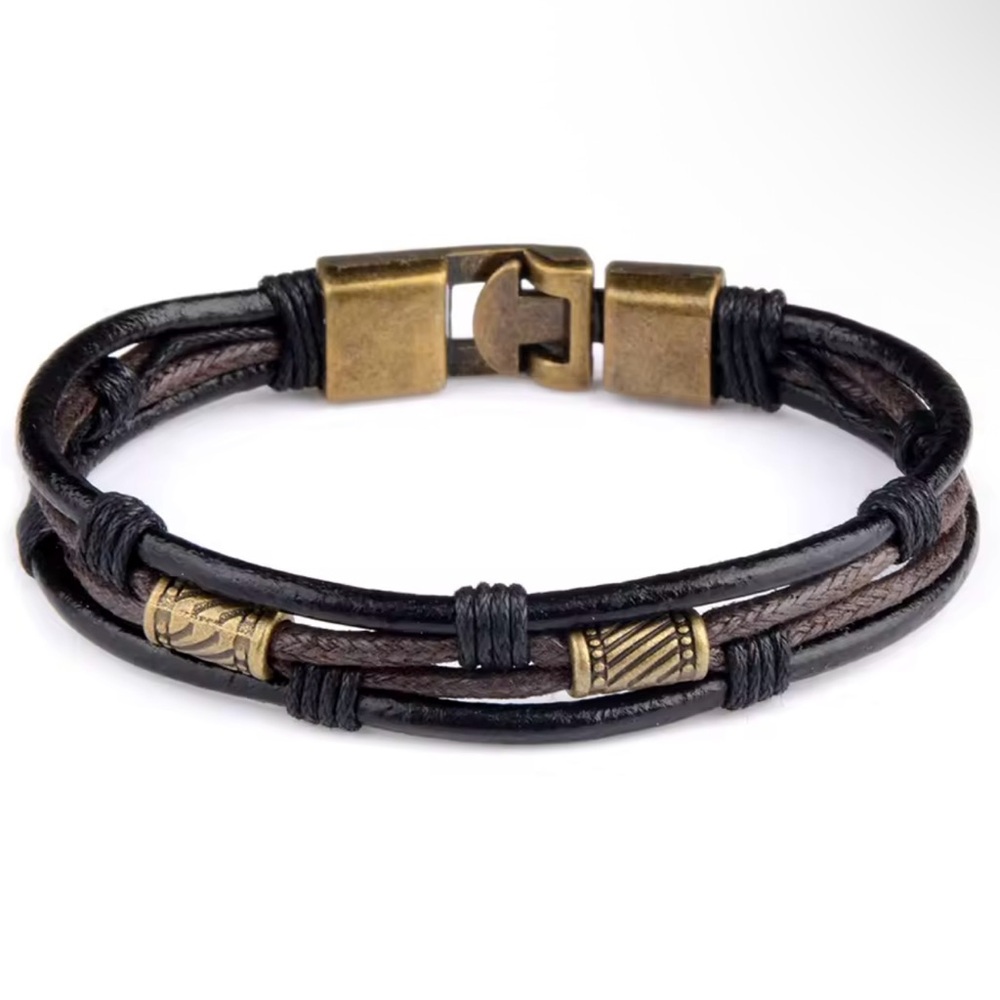 Men’s Retro Brown Leather Bracelet